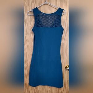 Roots 73 Canada Women's Teal Cotton Tank Dress Size S Lace Detail